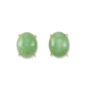 14K Gold Jade Earrings